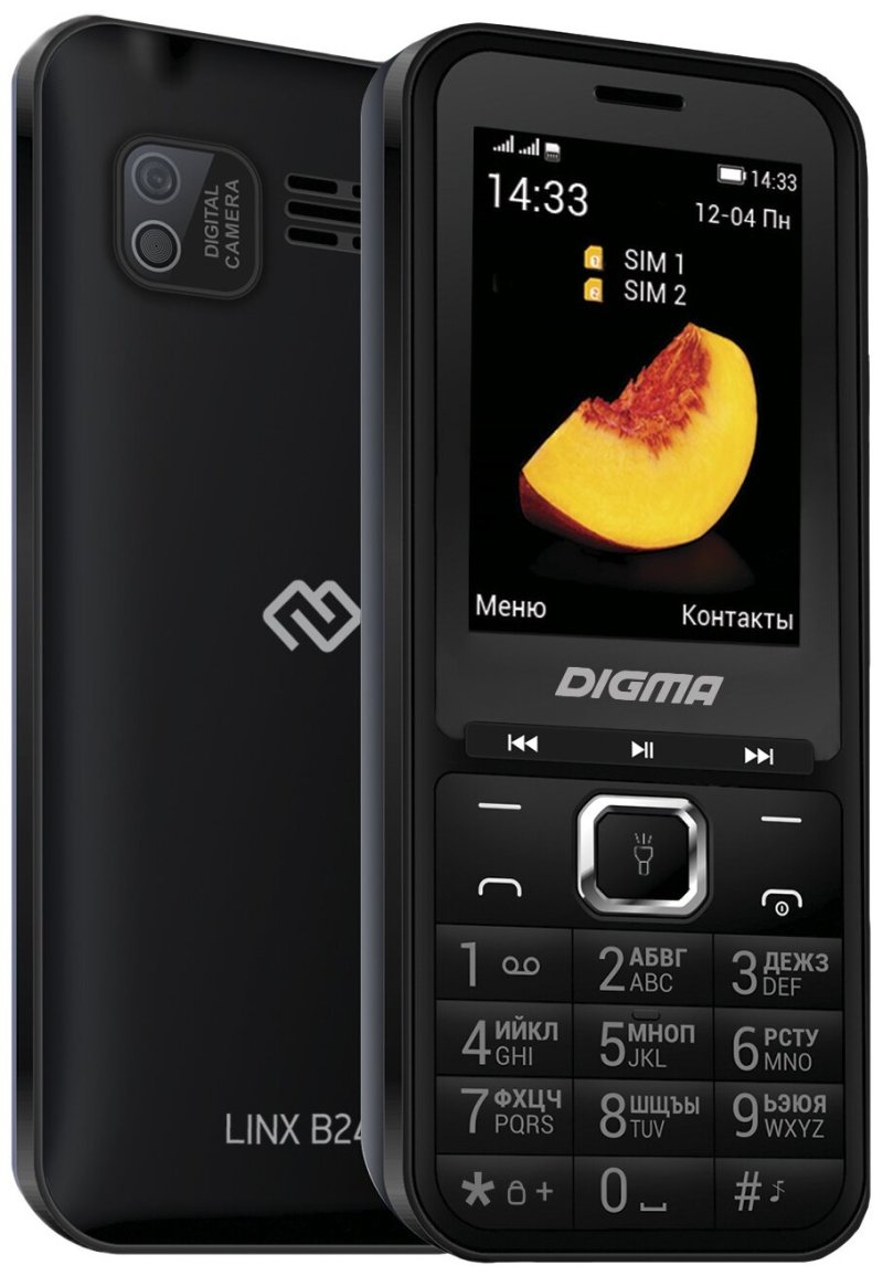 Мобильный телефон Digma LINX B241 32Mb черный