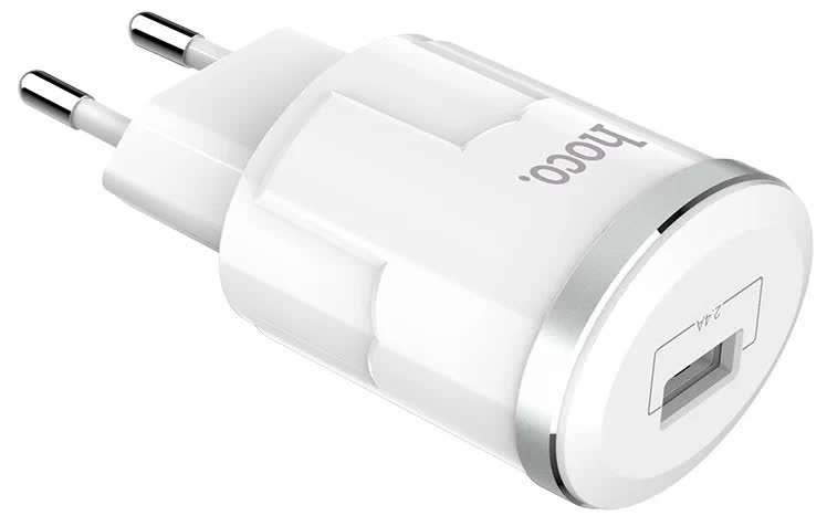 Сетевое зарядное устройство+кабель Lightning Hoco C37A, 1USB, белый (84846)