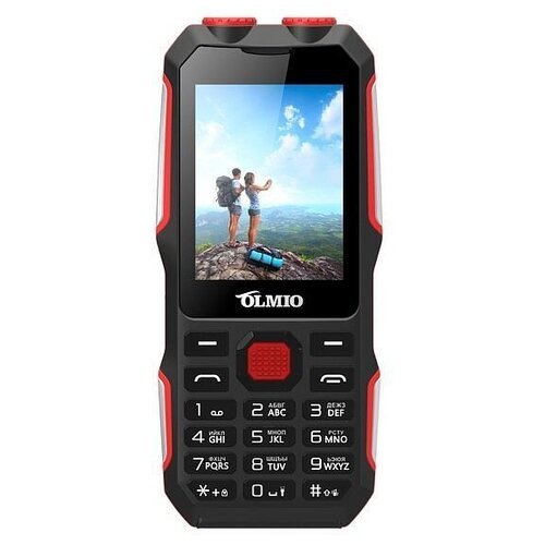 Телефон OLMIO X02, черный/красный