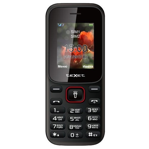 Мобильный телефон TEXET TM-128 черный-красный