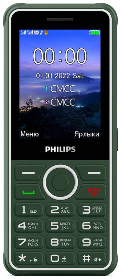 Мобильный телефон Philips Xenium E2301 32Mb зеленый