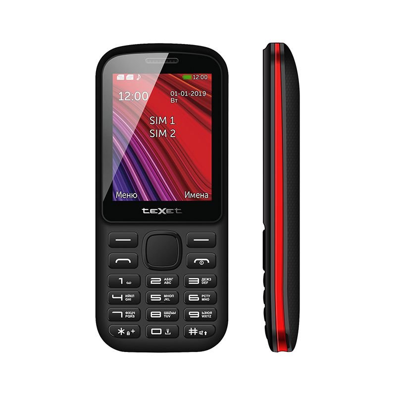 Телефон TeXet TM-208 черный-красный