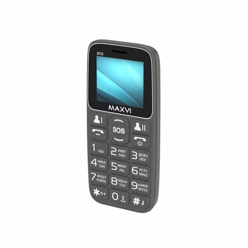 Телефон MAXVI B110, 2 SIM, серый