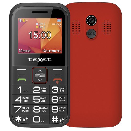 Телефон teXet TM-B418, 2 SIM, красный
