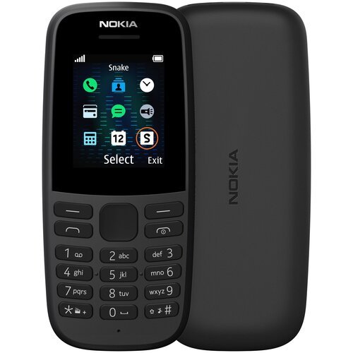 Телефон Nokia 105 DS (2019), 2 SIM, черный