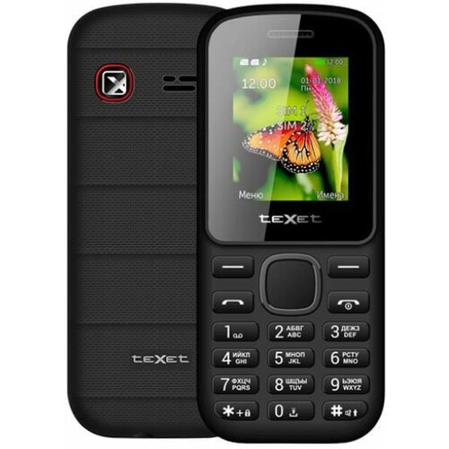 Телефон teXet TM-130, 2 SIM, черный/красный