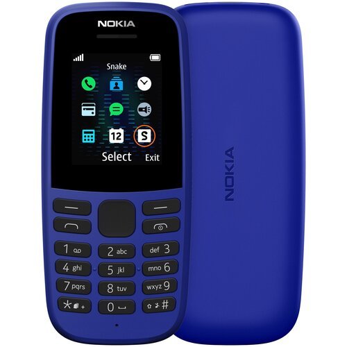 Телефон Nokia 105 DS (2019) 8/128 ГБ, 2 SIM, синий