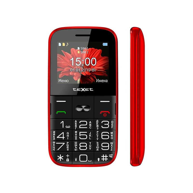 Телефон TeXet TM-B227 красный