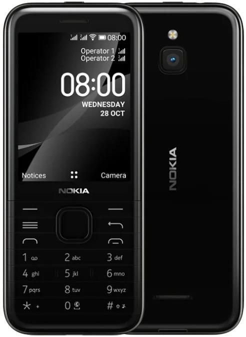 Телефон Nokia 8000 DS 4G black (TA-1303)