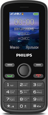 Мобильный телефон Philips Xenium E111 32Mb черный