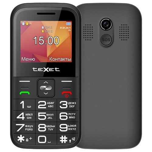 Телефон teXet TM-B418, 2 SIM, черный